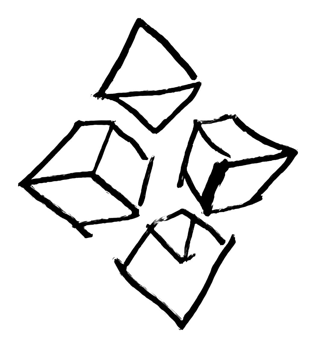 Hand-drawn logo sketches for Vector Group